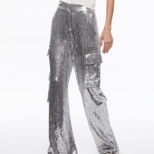 HAYES SEQUIN EMBELLISHED WIDE LEG PANT